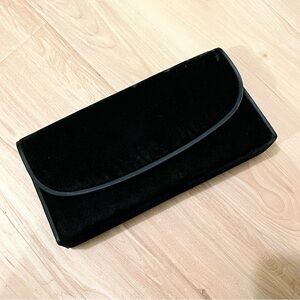 NWT Black Velvet Evening Clutch Bag with Shoulder Strap